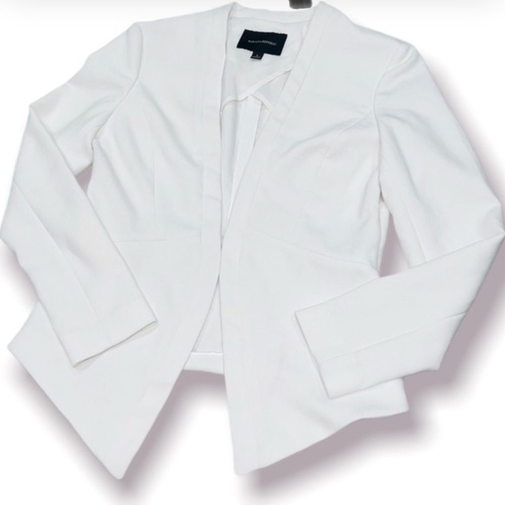 Banana Republic White Cutaway Blazer Jacket Career Chic Minimalist Style - Picture 4 of 6